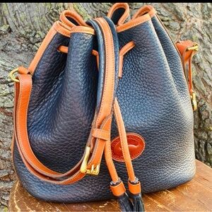 D&G DOONEY & BOURKE Leather Kendall Tote Bag Navy Blue